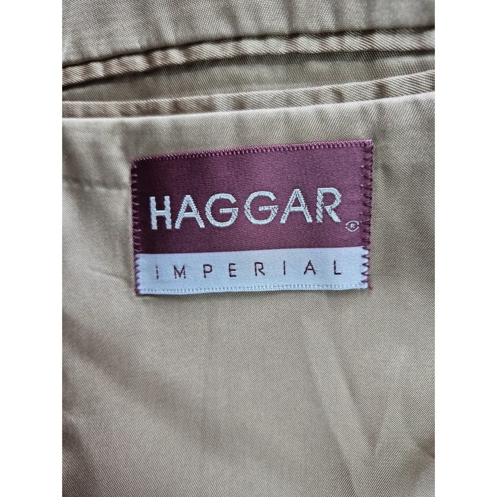 Haggar Imperial Vintage 41R Gray Wool Blazer 2 Button Sport Coat Herringbone USA